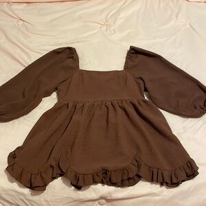 Brown 3/4 Sleeve Top